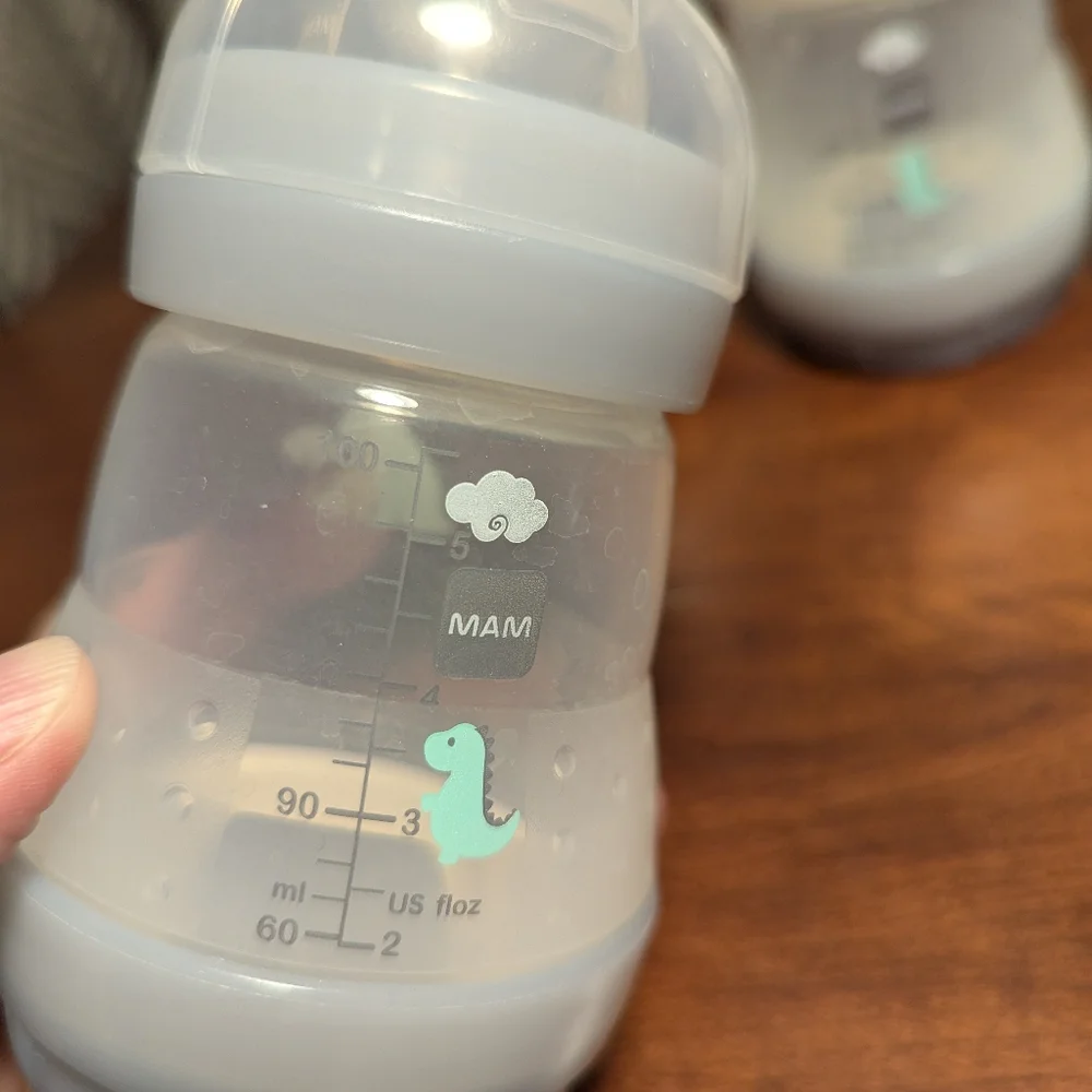 BABY BOTTLES MAM Gray and White Set of SEVEN (7) - Picture 3 of 10